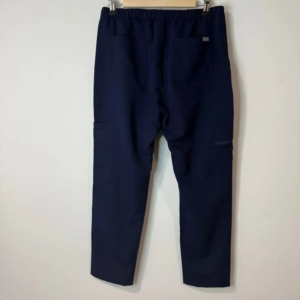 Figs Men's Cairo Scrub Pants Slim Cargo Pockets Navy Blue NEW Medium Short